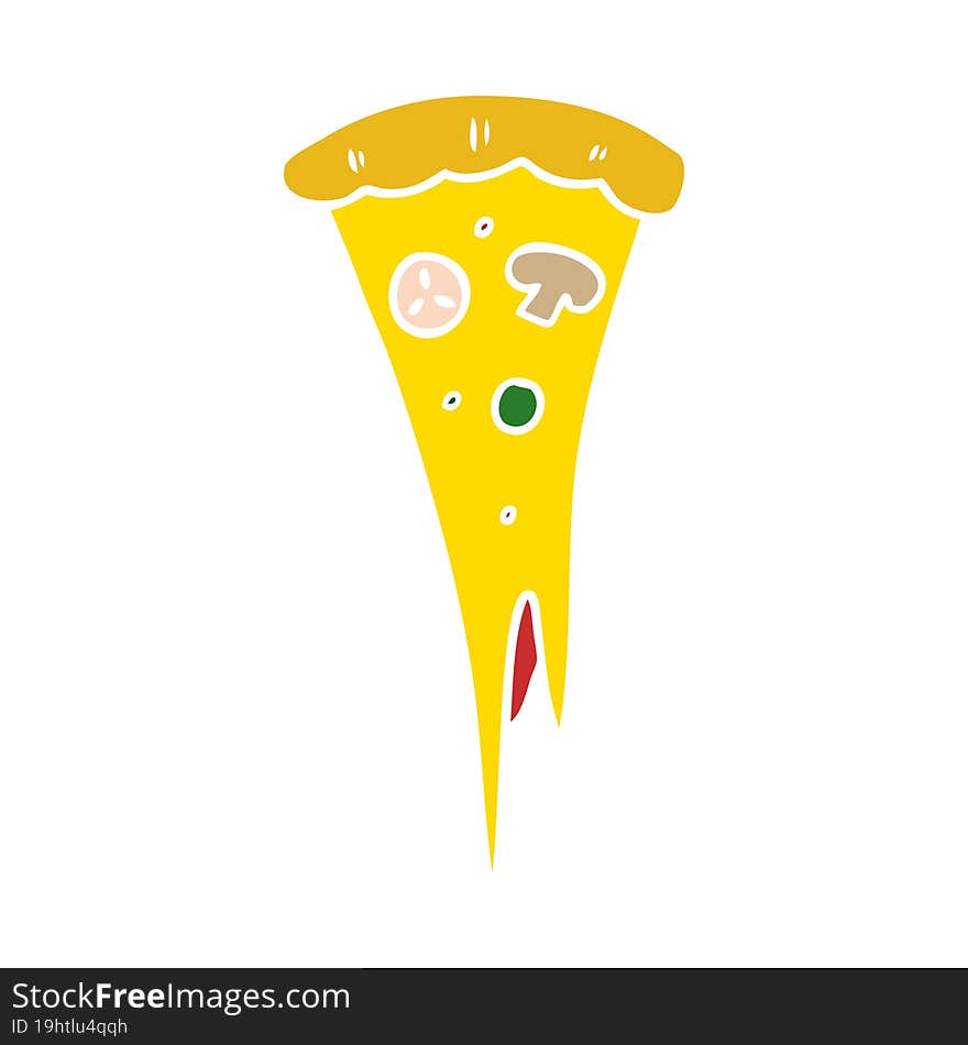 hand drawn cartoon doodle of a slice of pizza