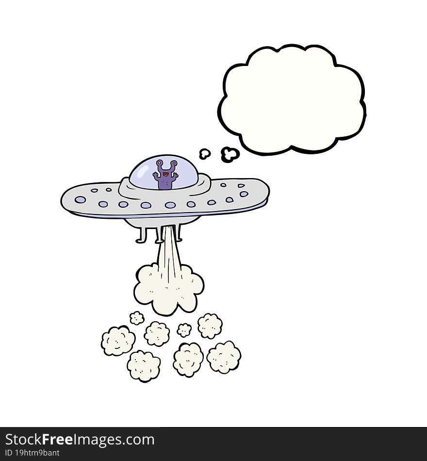 Thought Bubble Cartoon Flying Saucer