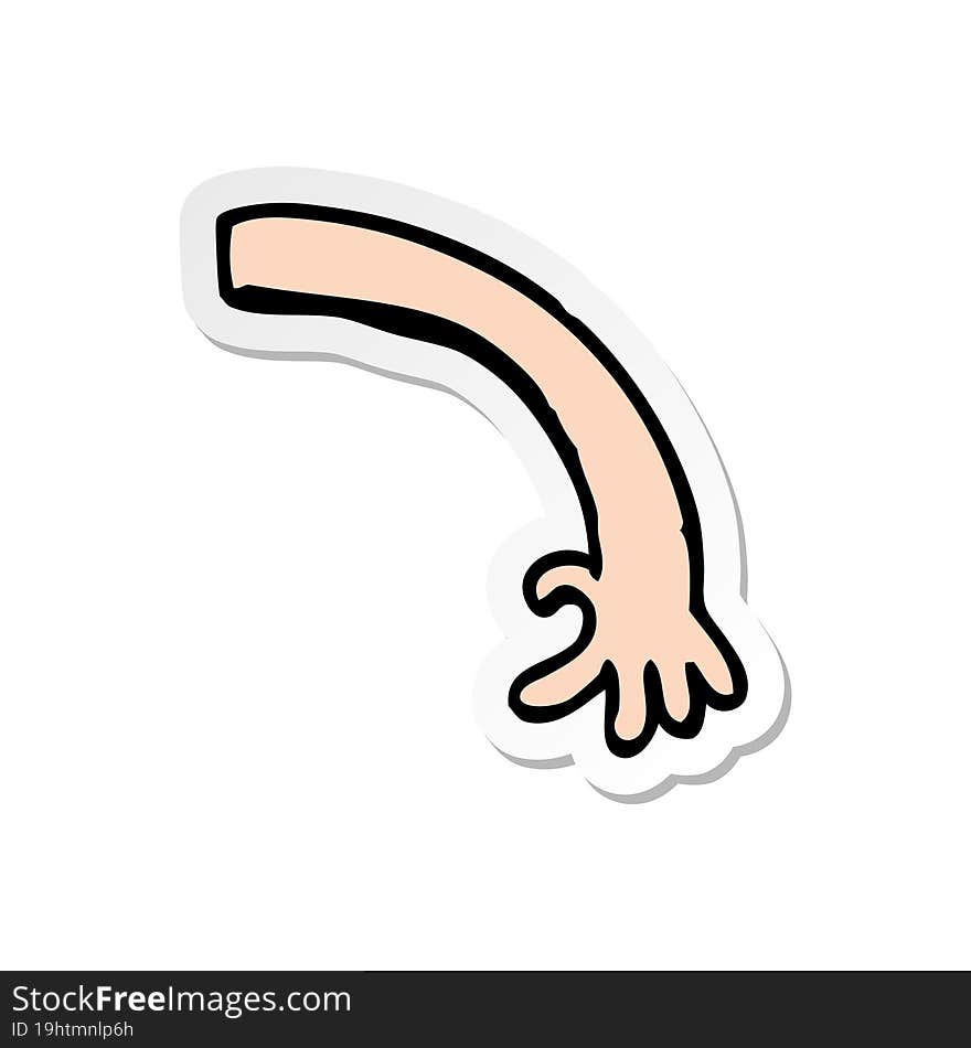 Sticker Of A Cartoon Arm