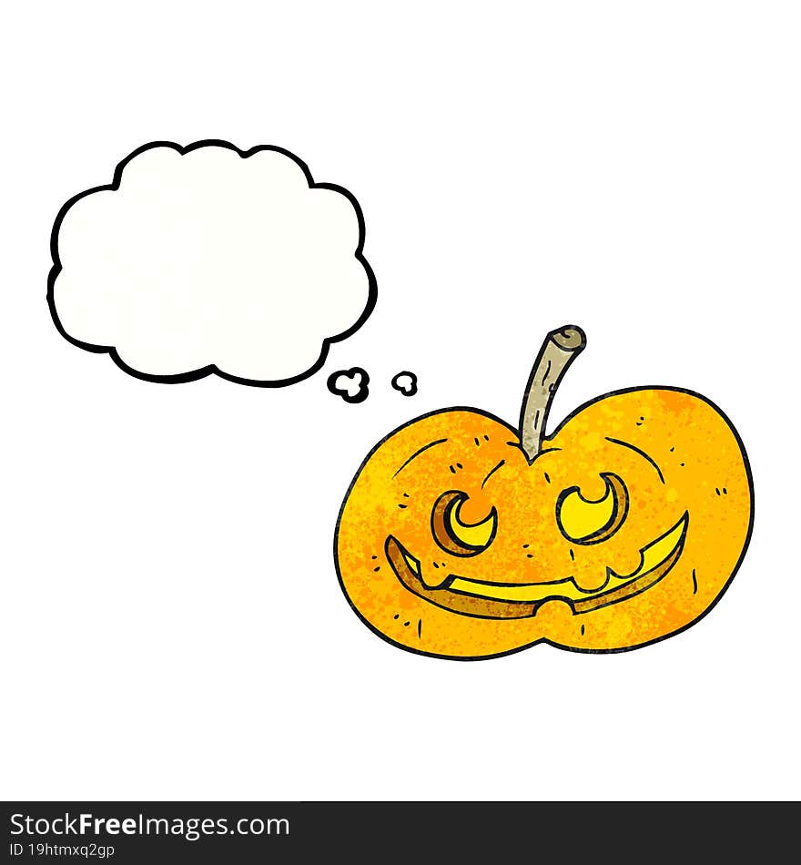 thought bubble textured cartoon halloween pumpkin