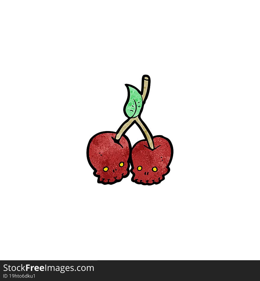 cartoon skull cherries