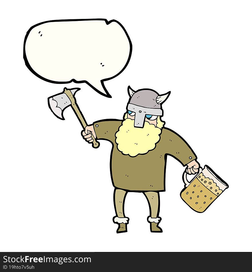 freehand drawn speech bubble cartoon drunk viking