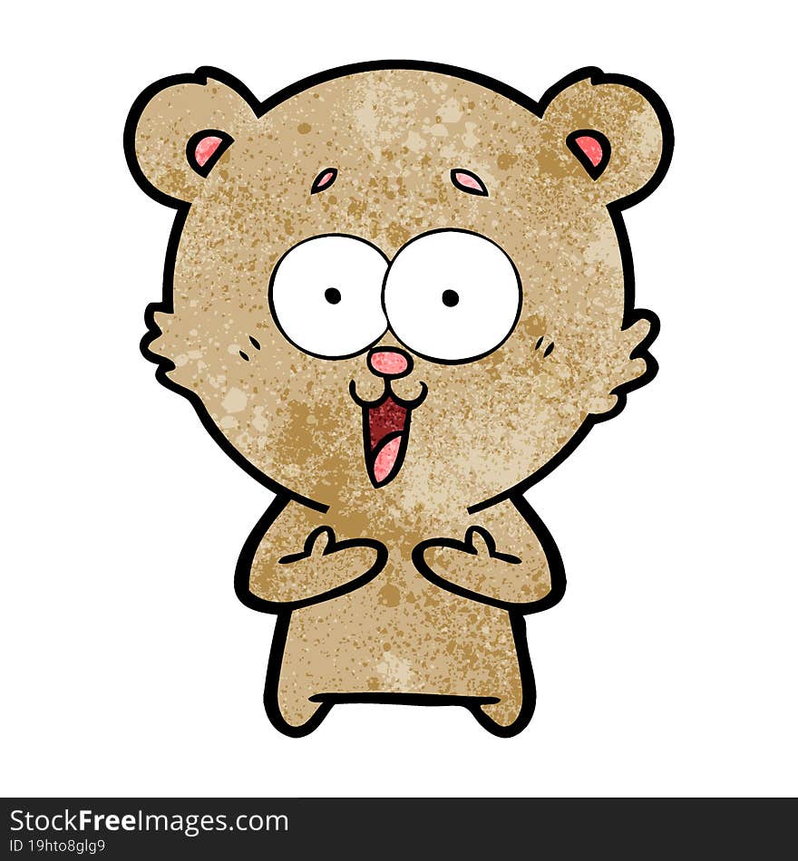 laughing teddy  bear cartoon. laughing teddy  bear cartoon