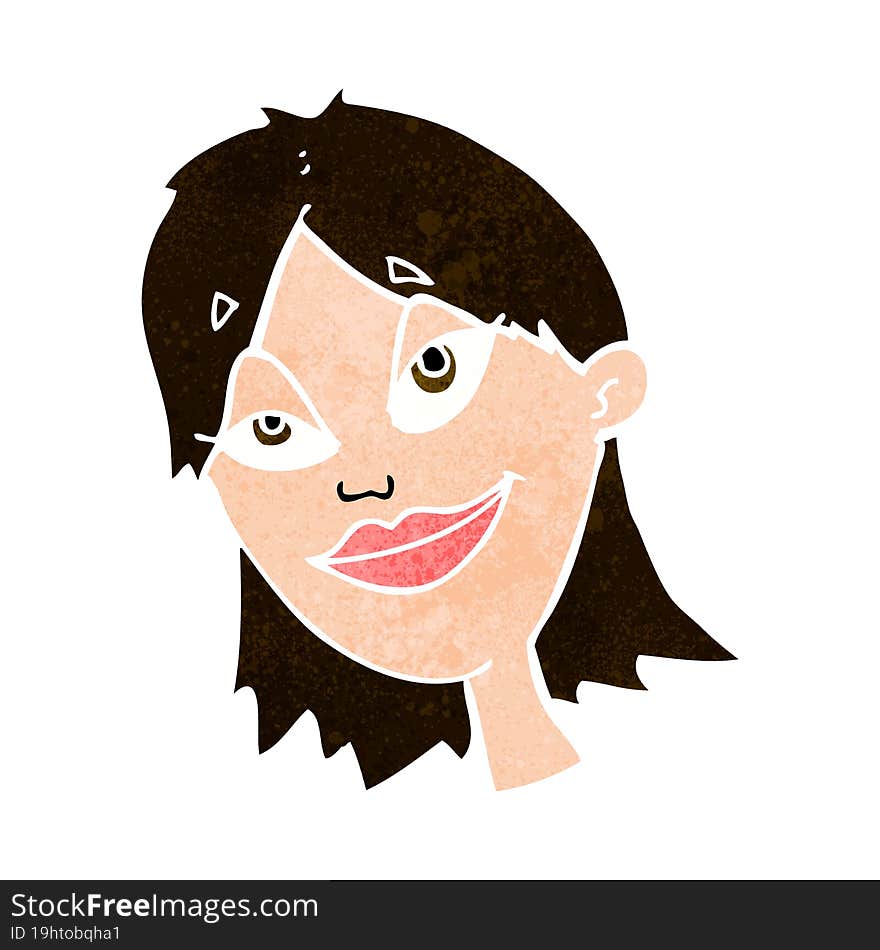 cartoon happy woman