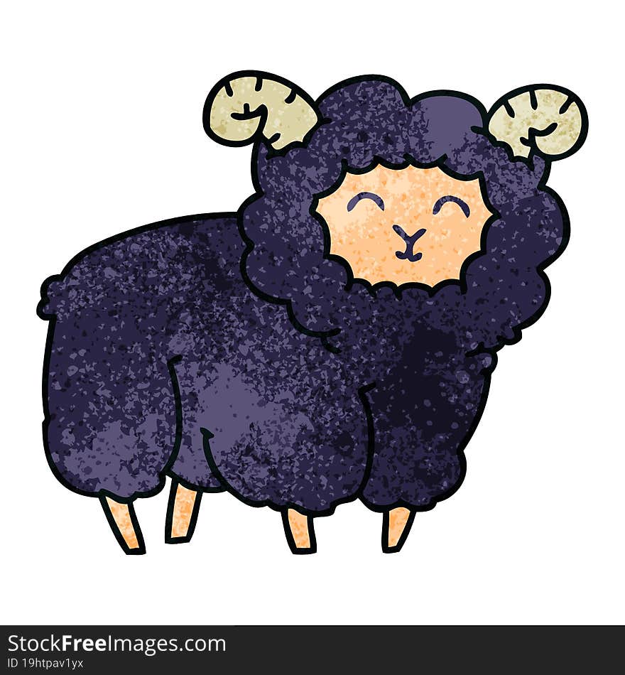 quirky hand drawn cartoon ram