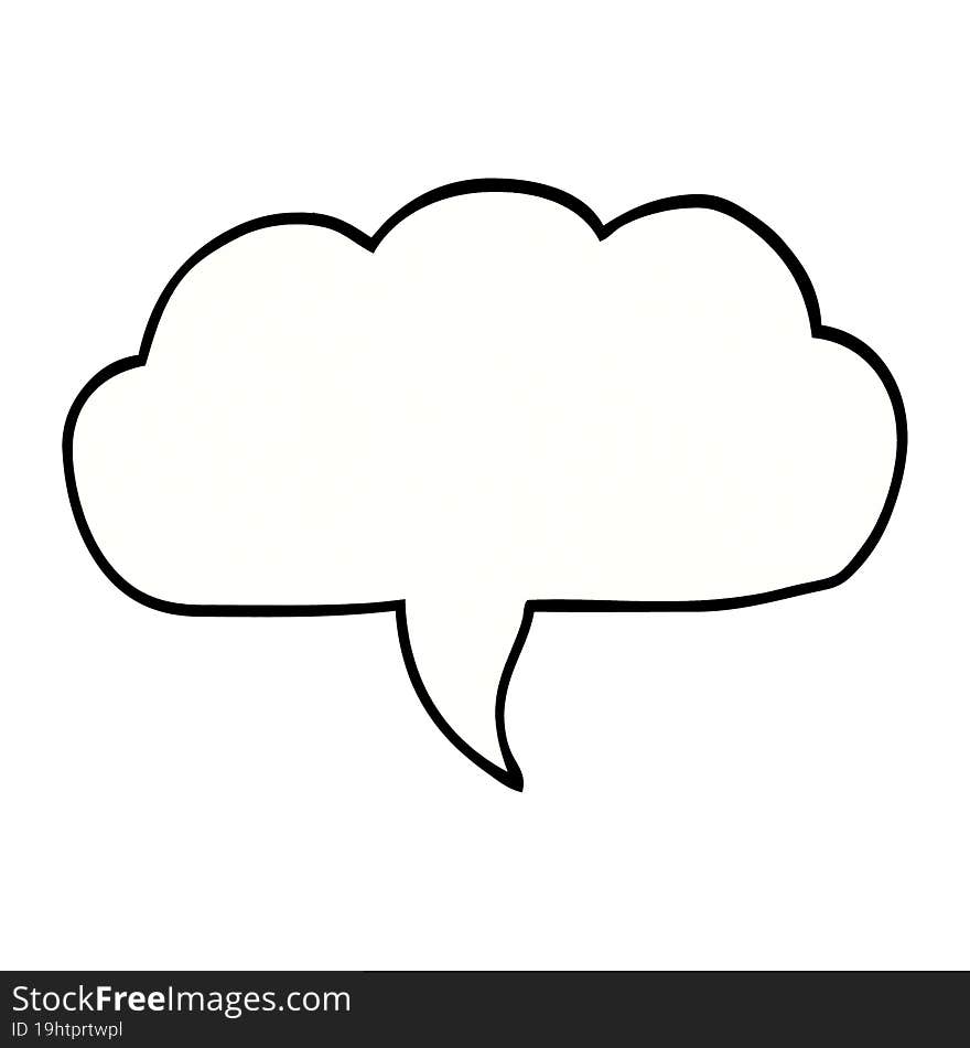 cartoon doodle cloud speech bubble