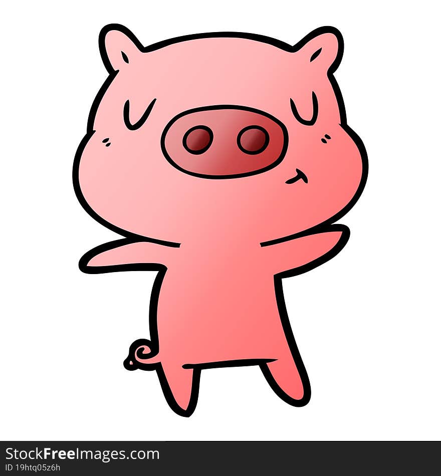 cartoon content pig. cartoon content pig