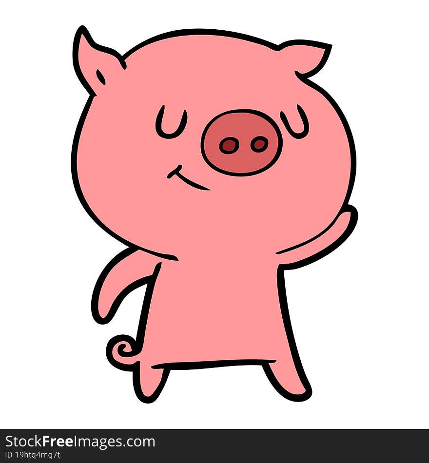 happy cartoon pig. happy cartoon pig