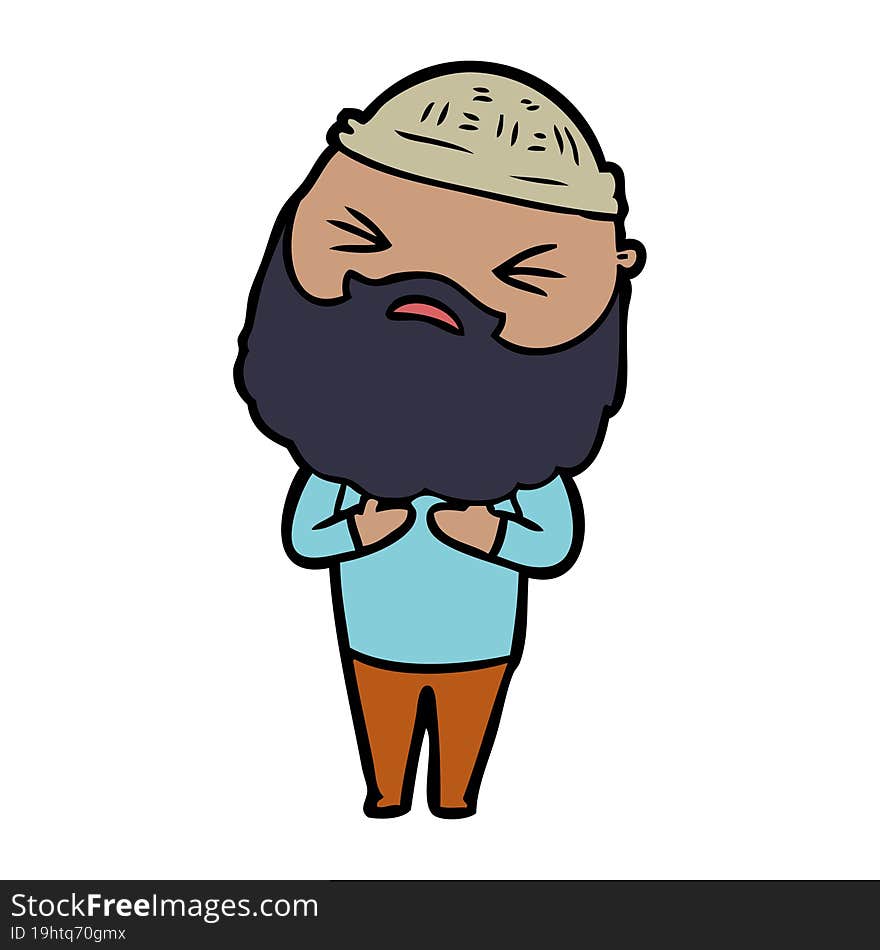 cartoon man with beard. cartoon man with beard