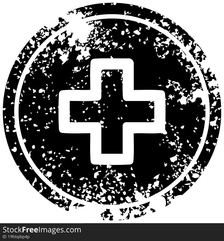 addition symbol distressed icon