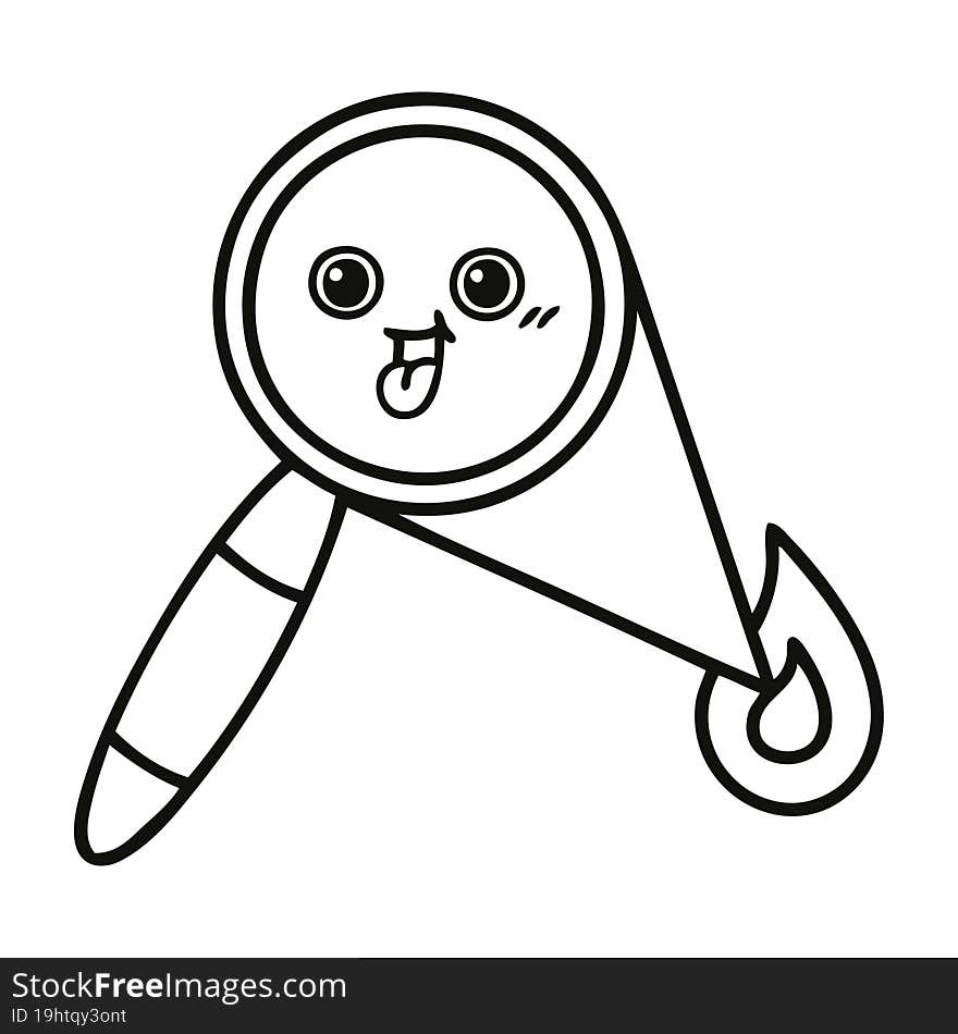 line drawing cartoon magnifying glass