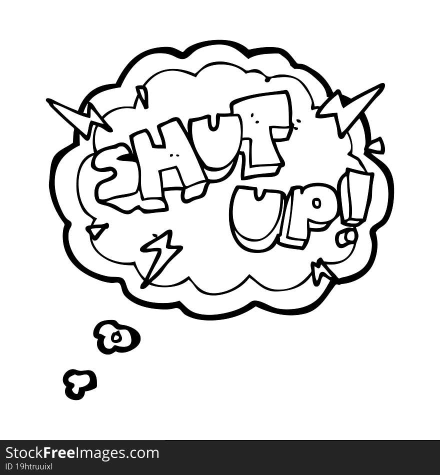 thought bubble cartoon shut up! symbol