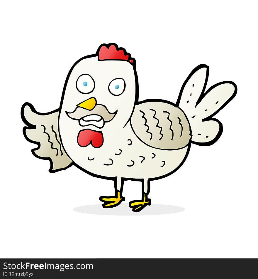 cartoon old rooster