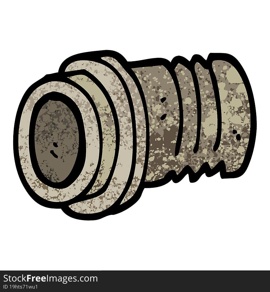 grunge textured illustration cartoon pipe fitting