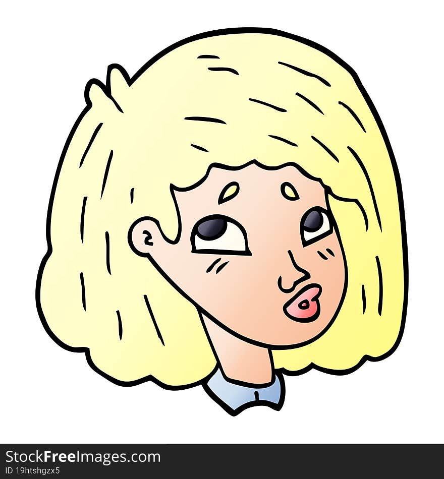 cartoon doodle face of a girl