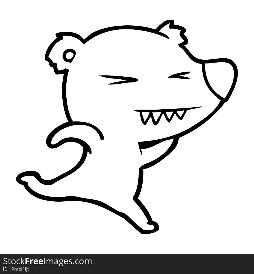 running polar bear cartoon. running polar bear cartoon