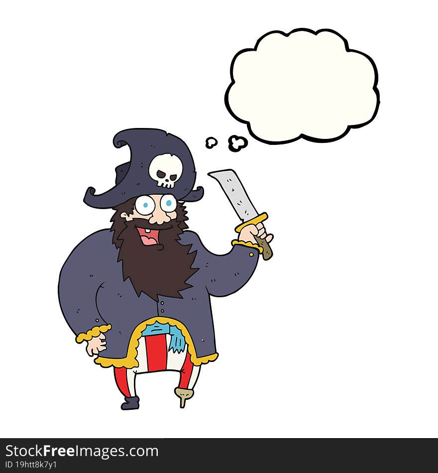 Thought Bubble Cartoon Pirate Captain