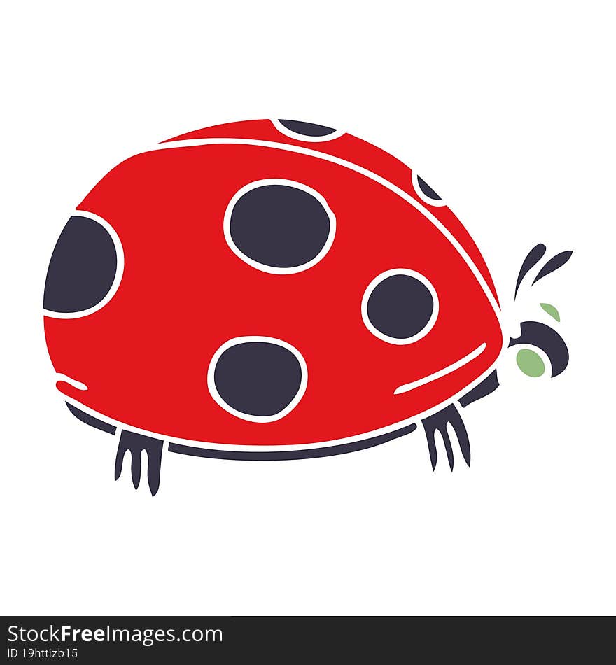 Quirky Hand Drawn Cartoon Ladybird