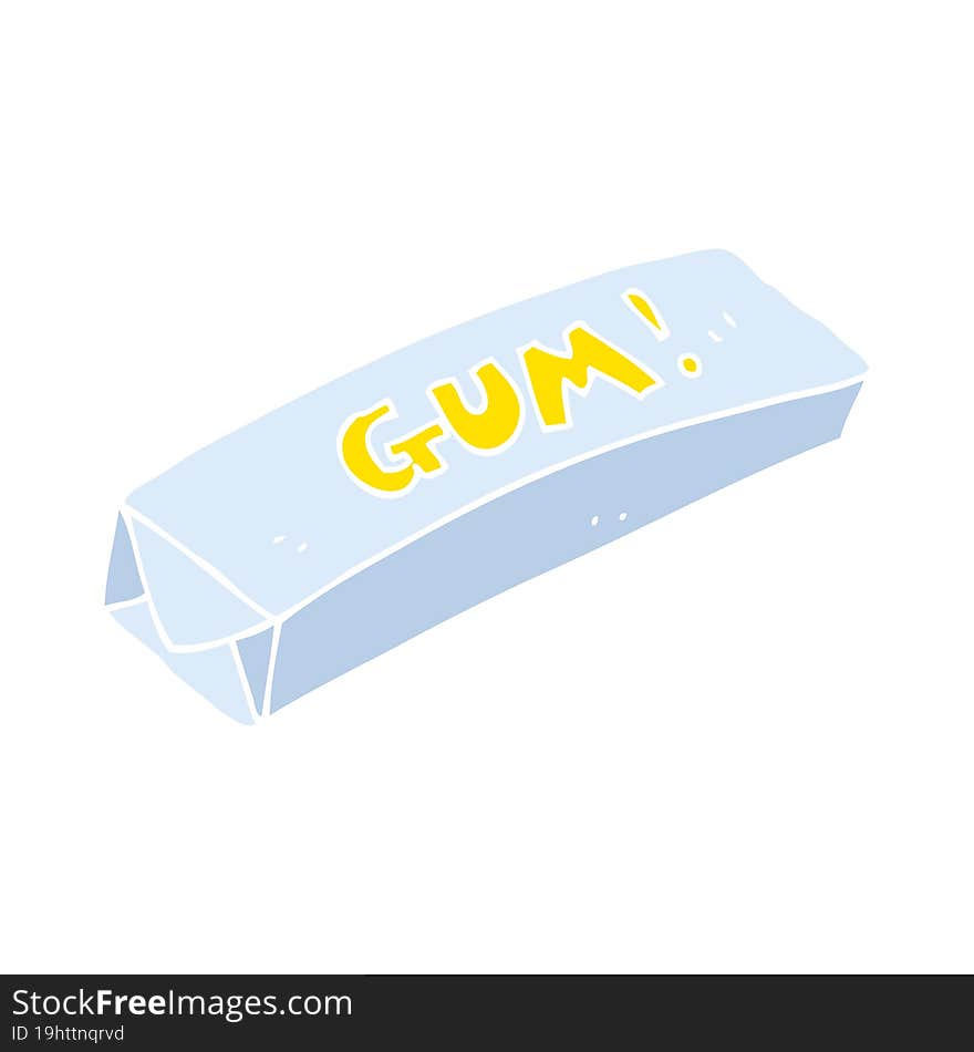 flat color illustration of a cartoon chewing gum