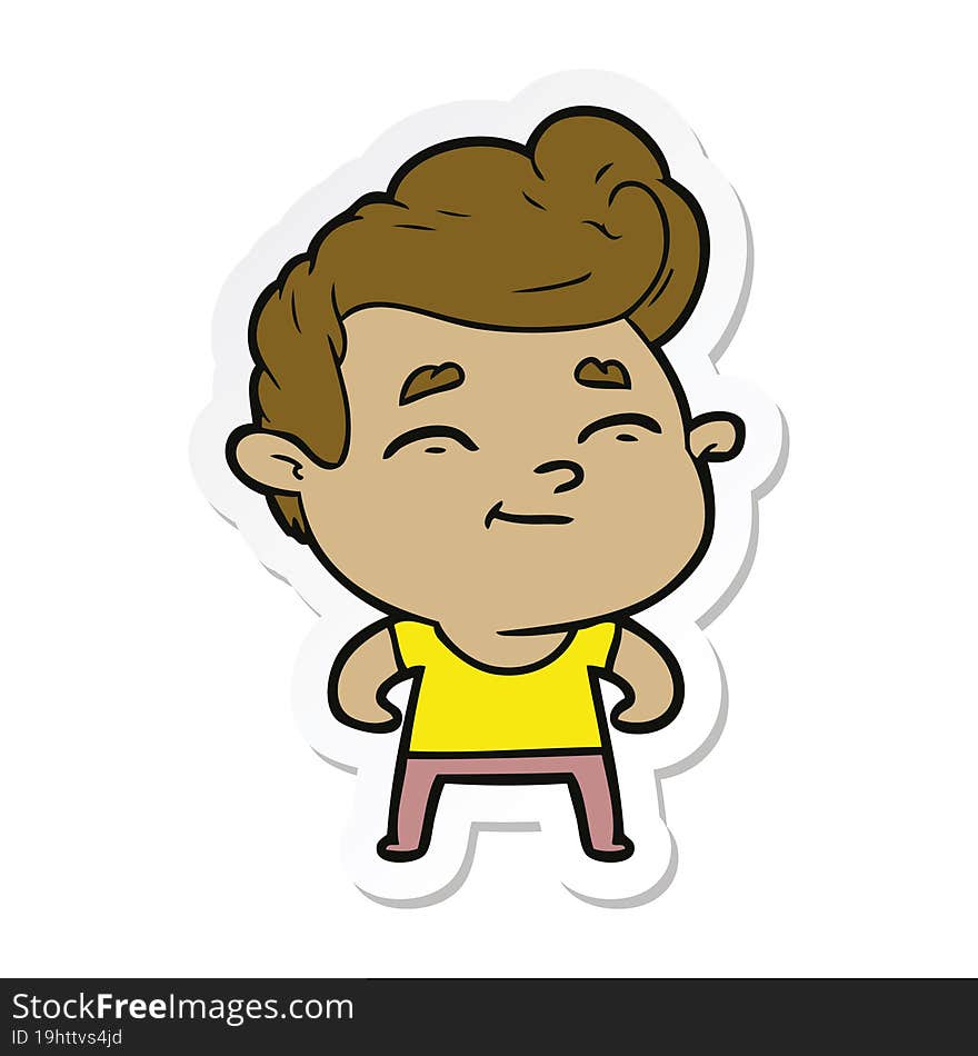 sticker of a happy cartoon man