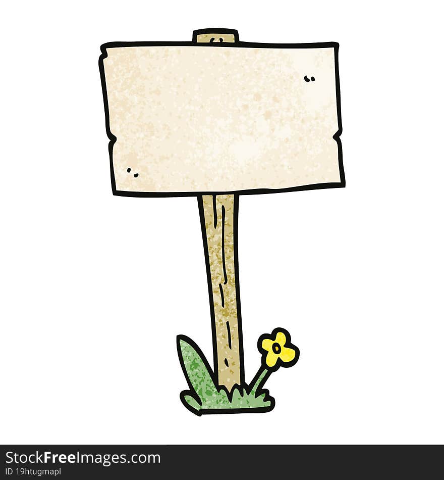 Cartoon Doodle Sign Post