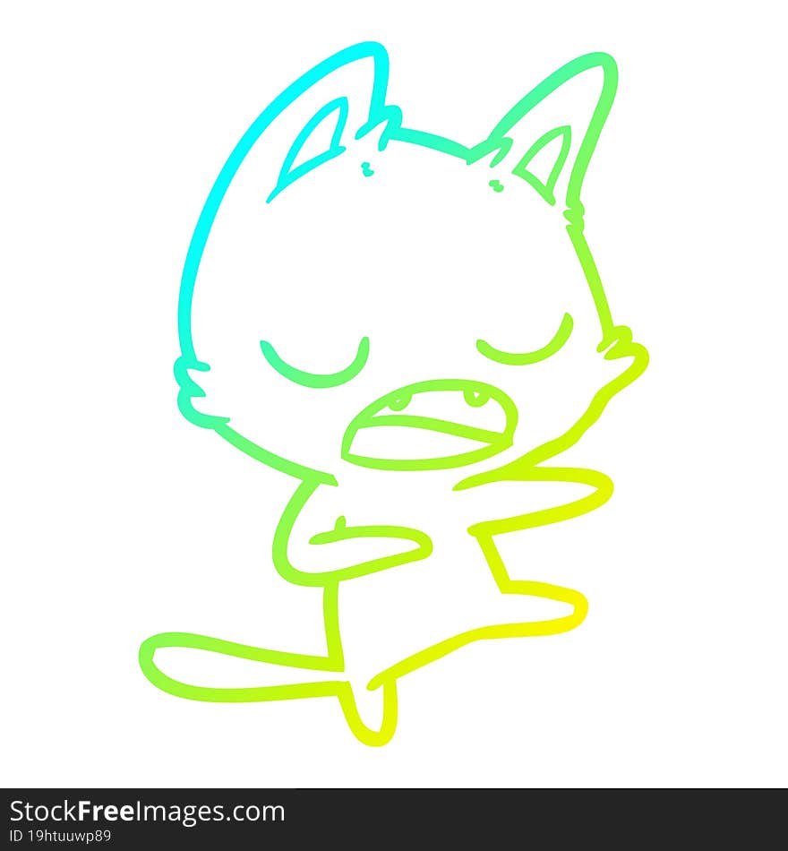 cold gradient line drawing talking cat dancing