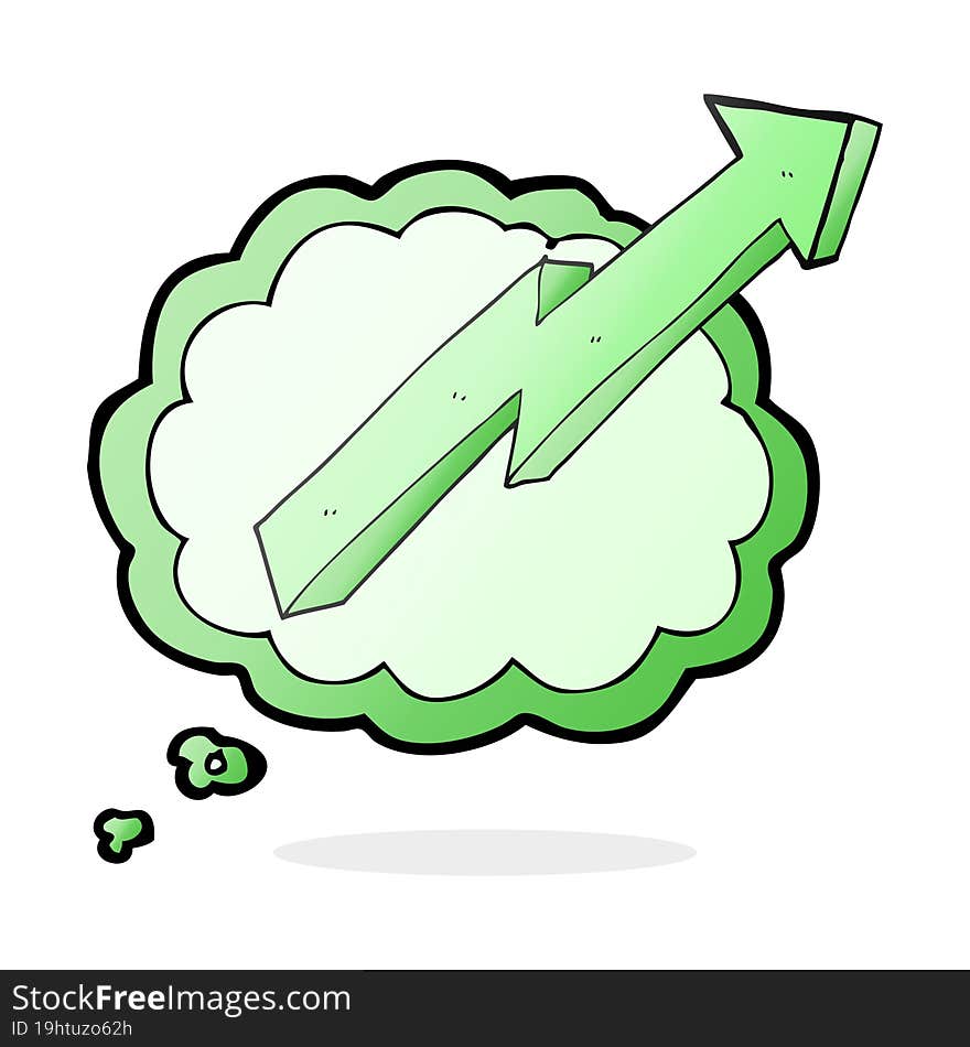 Thought Bubble Cartoon Arrow Up Trend