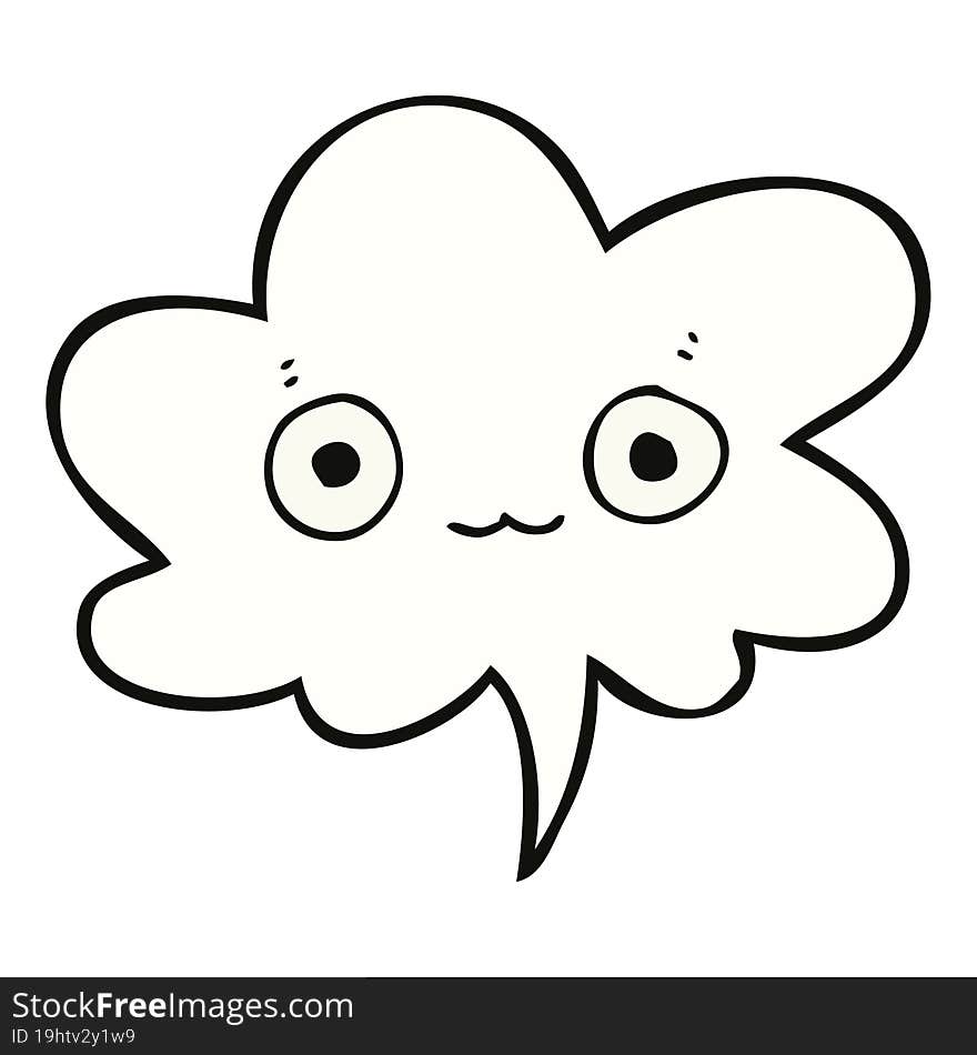 cute cartoon face with speech bubble. cute cartoon face with speech bubble