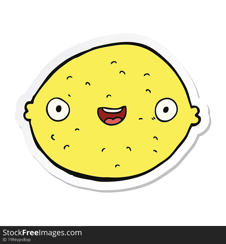 sticker of a cartoon lemon