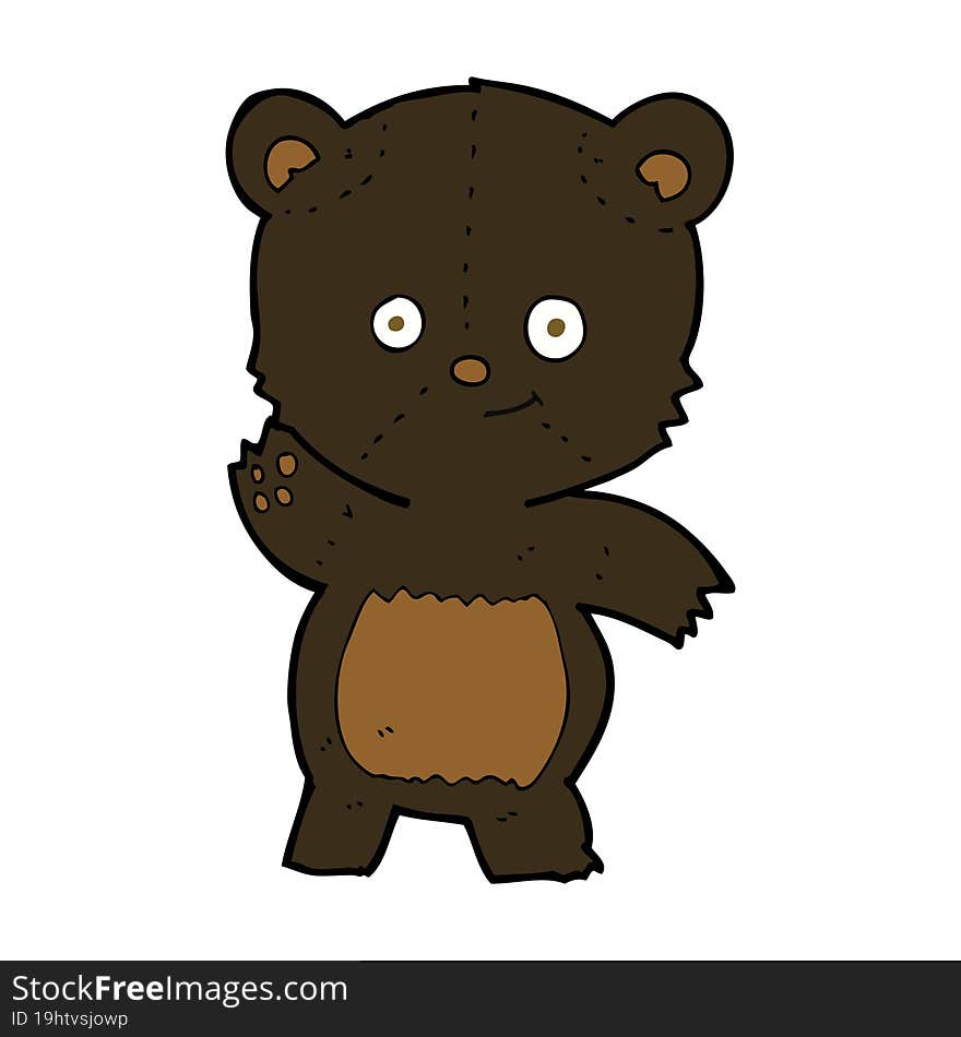 cartoon waving black bear