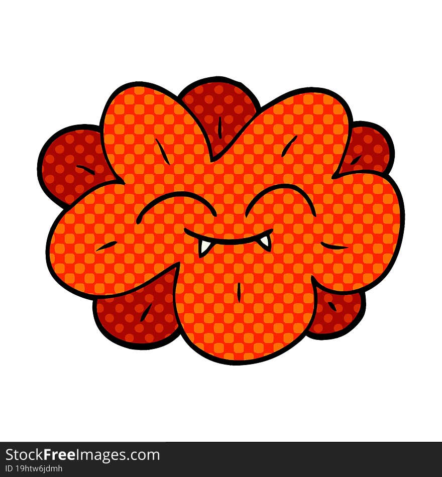 Cartoon Doodle Flower With Face