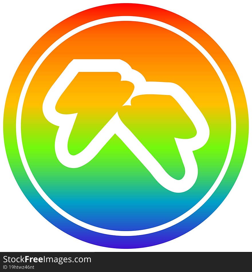 lightning bolts circular icon with rainbow gradient finish. lightning bolts circular icon with rainbow gradient finish