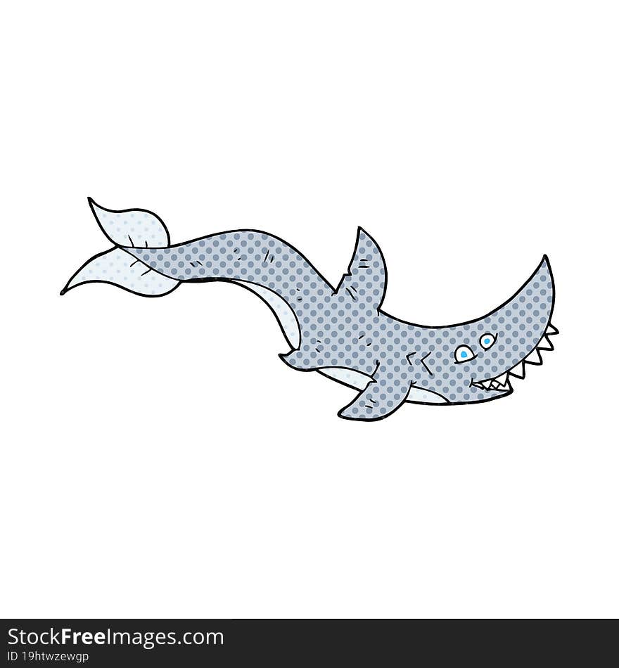 freehand drawn cartoon shark