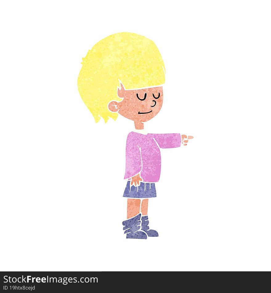 cartoon girl pointing