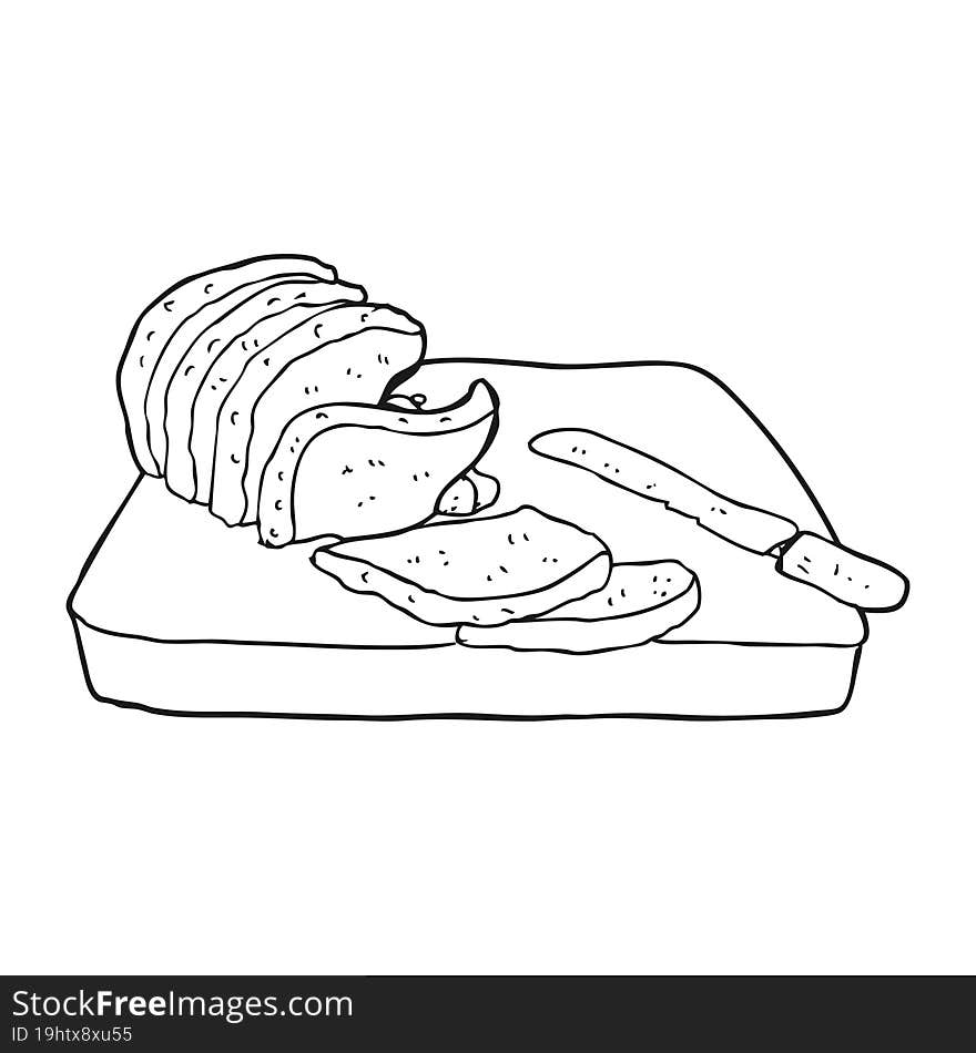 Black And White Cartoon Sliced Bread