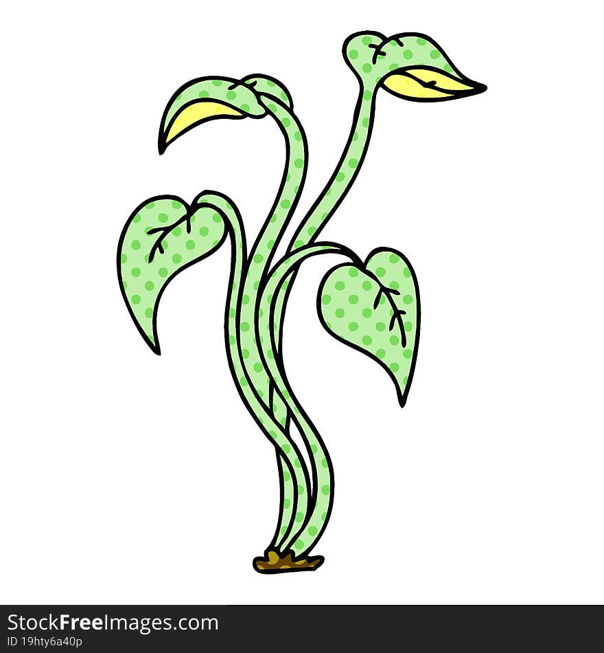 quirky comic book style cartoon plant