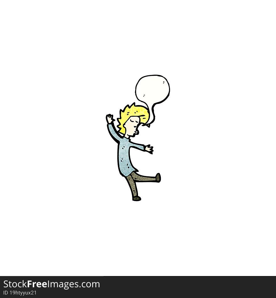 cartoon dancing blond man