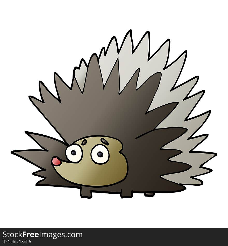 cartoon doodle spiky hedgehog