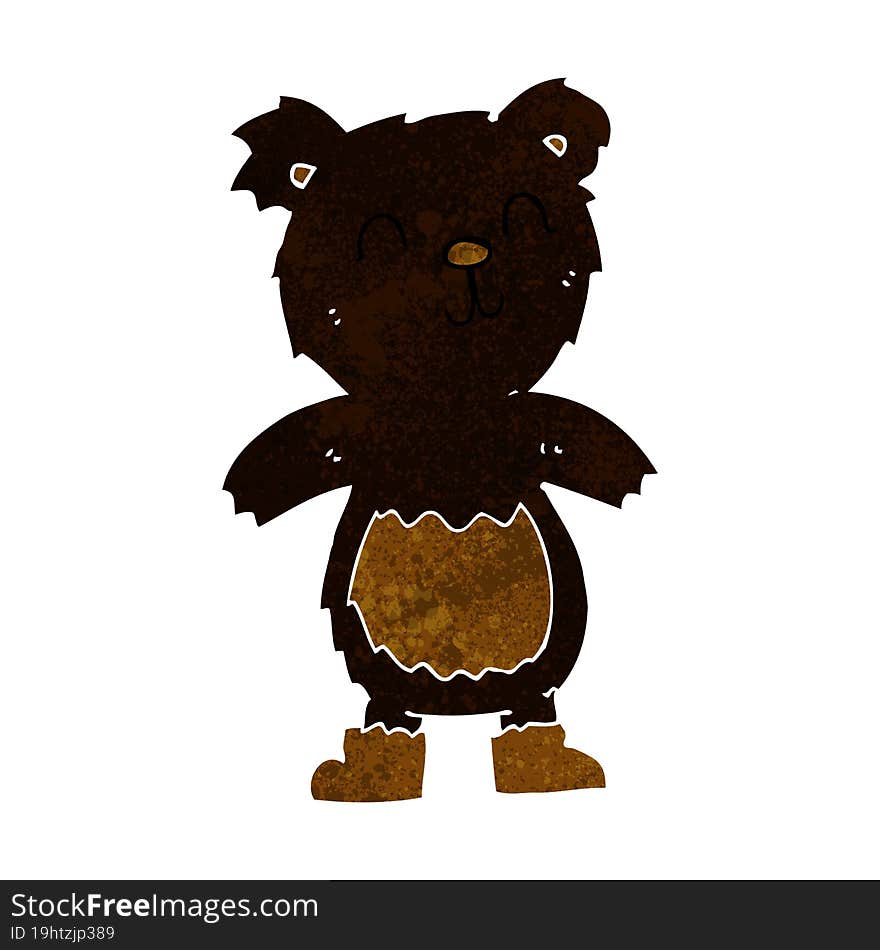 cartoon teddy black bear