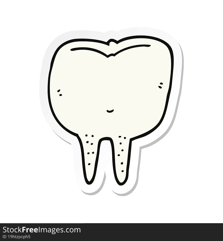 sticker of a cartoon tooth