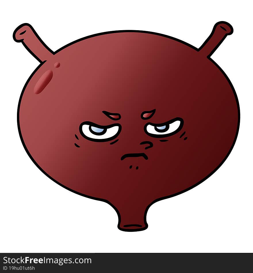 cartoon angry bladder. cartoon angry bladder