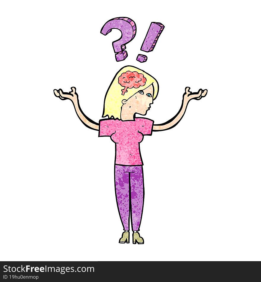 Cartoon Woman Asking Question