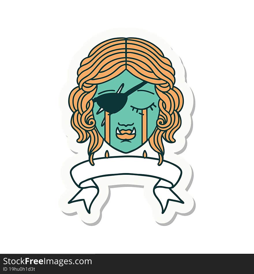 Crying Orc Rogue Character Face Sticker