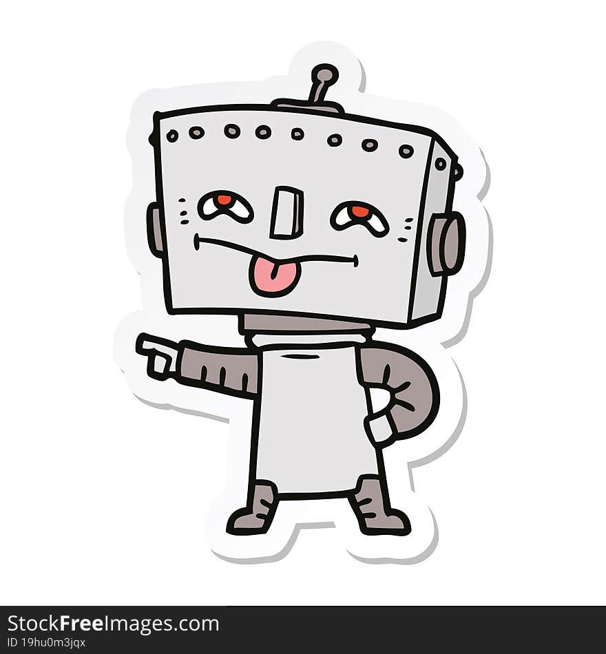 sticker of a cartoon robot