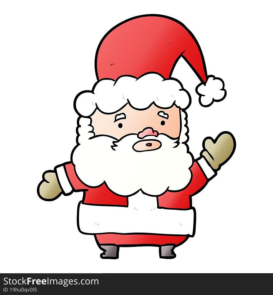 cartoon santa claus waving. cartoon santa claus waving