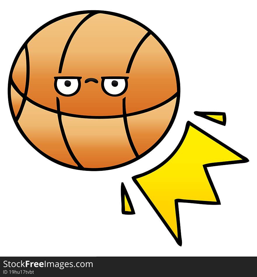 gradient shaded cartoon basketball