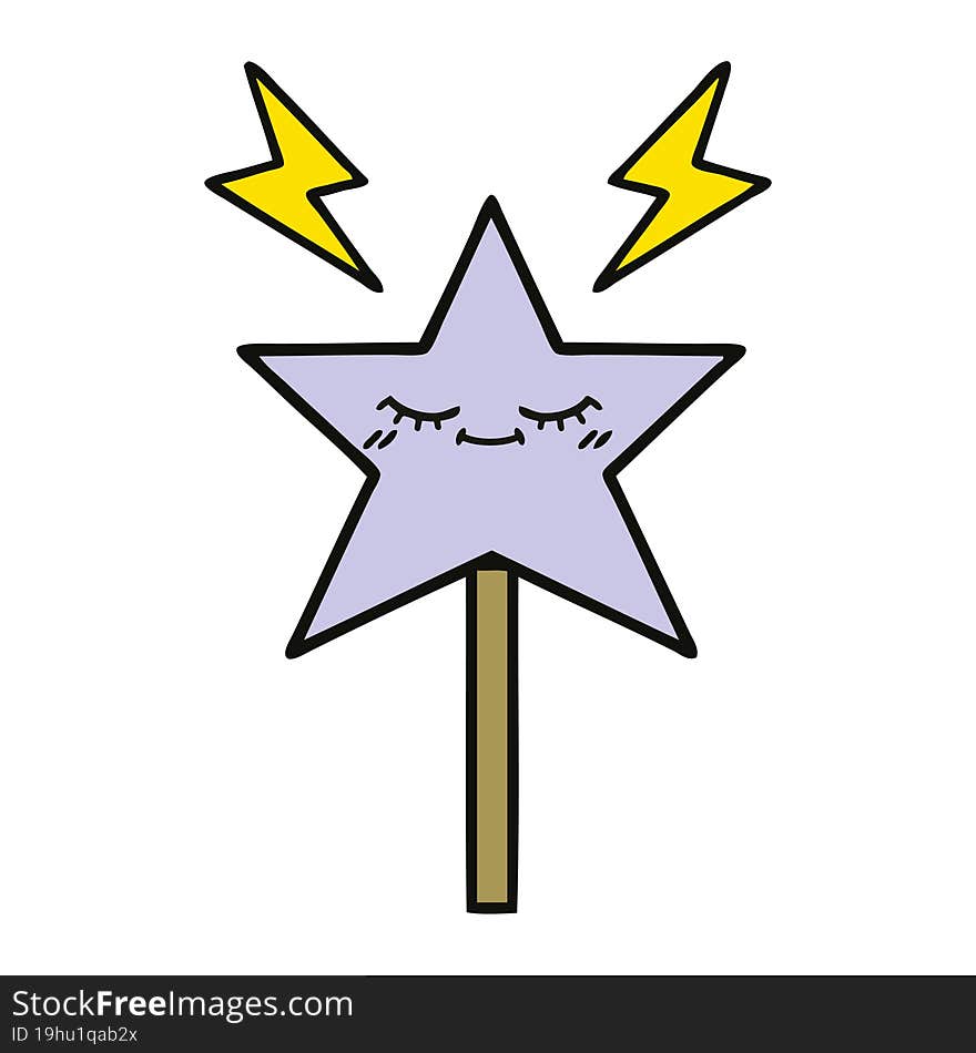 cute cartoon of a magic wand. cute cartoon of a magic wand