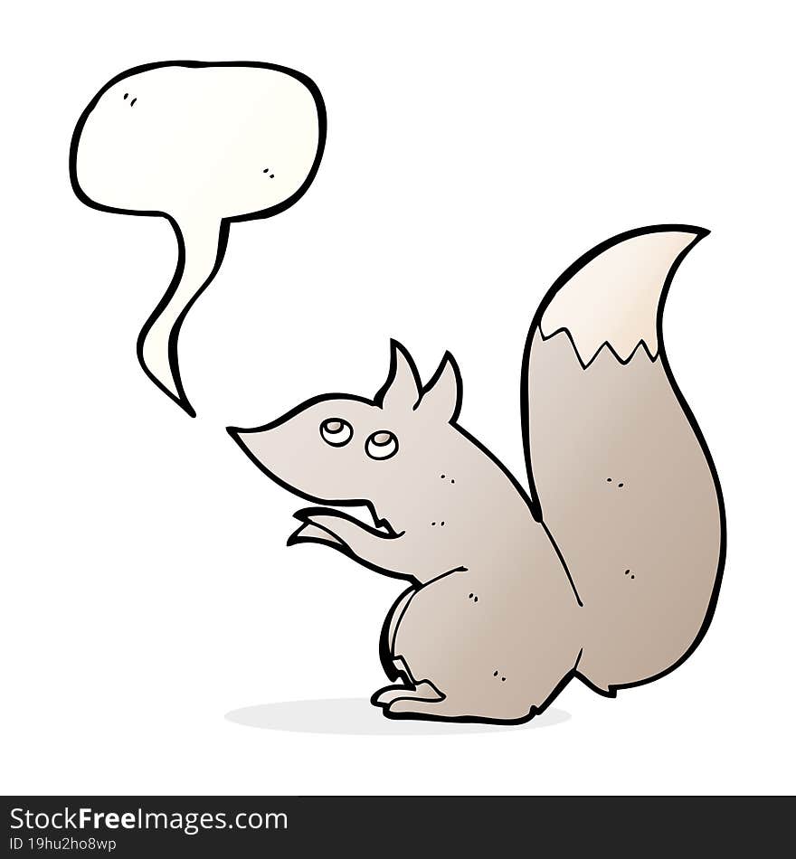 Cartoon Squirrel With Speech Bubble