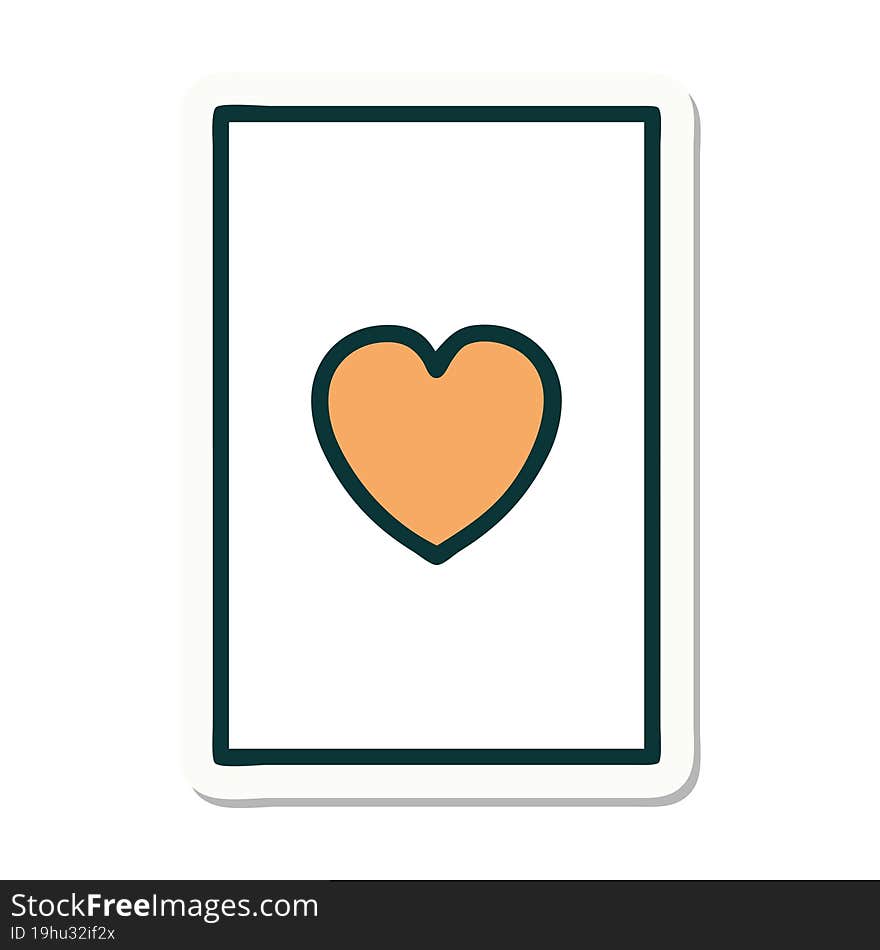 Tattoo Style Sticker Of The Ace Of Hearts