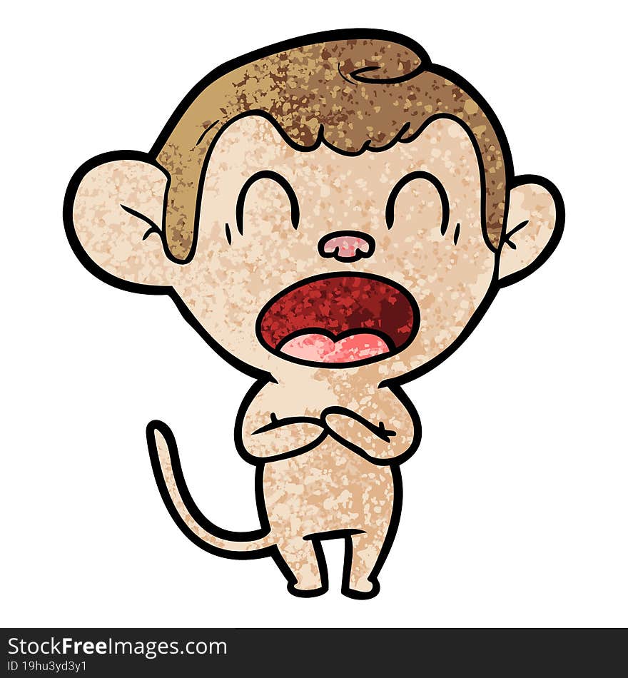 yawning cartoon monkey. yawning cartoon monkey